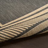 Nourison Horizon Border Indoor / Outdoor Rug in 2 Sizes, Charcoal