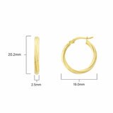 14ct Yellow Gold Textured Hoop Earrings