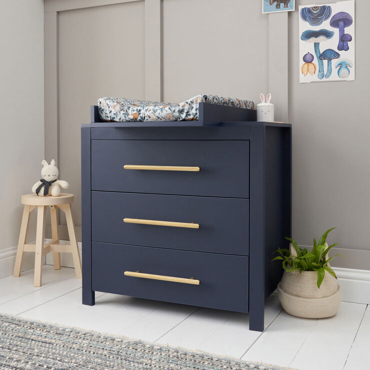 Tutti Bambini Tivoli 4 Piece Nursery Set with Sprung Mattress, Navy Tutti Bambini Tivoli 4 Piece Nursery Set with Sprung Mattress, Navy