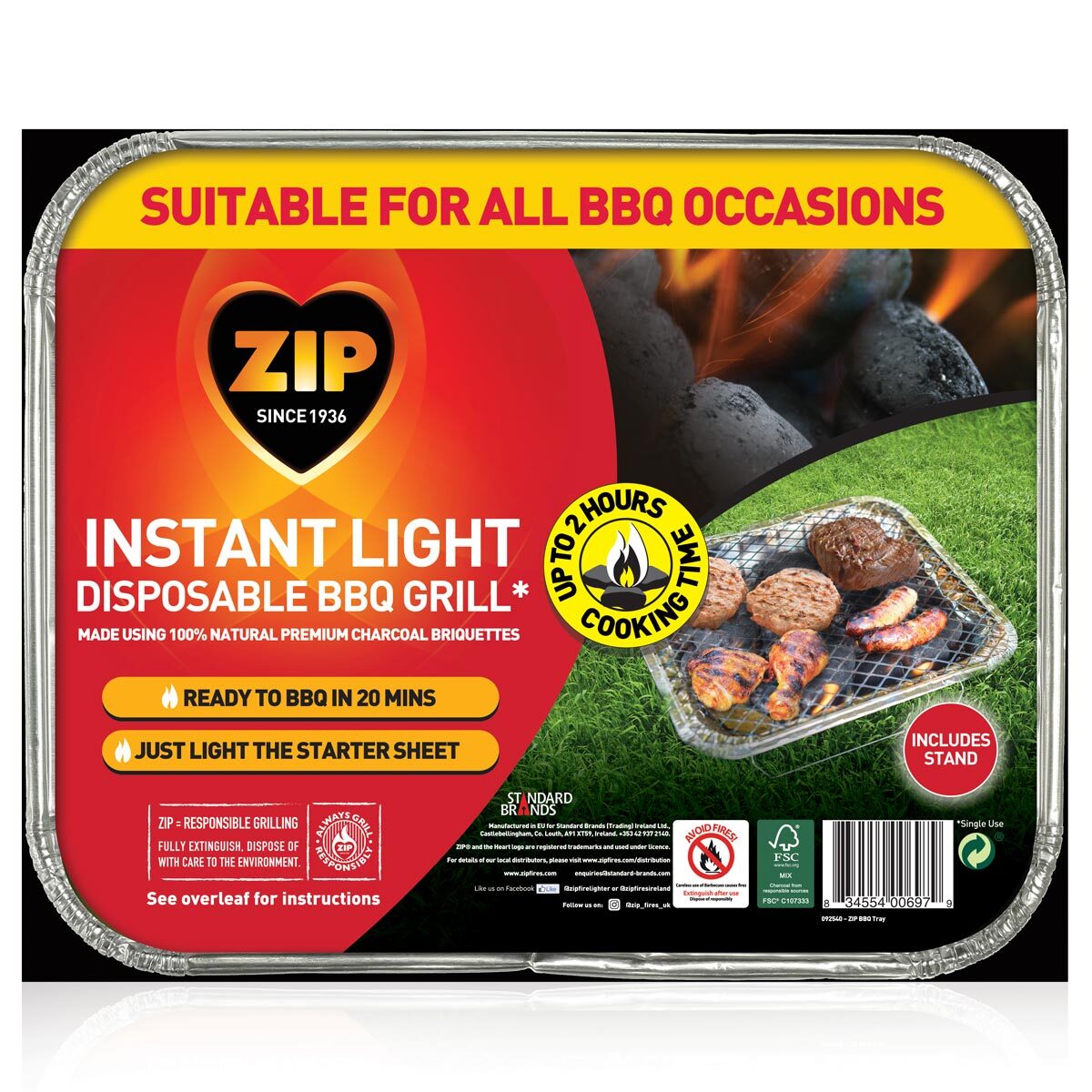 ZIP Instant Light Disposable BBQ Tray Costco UK