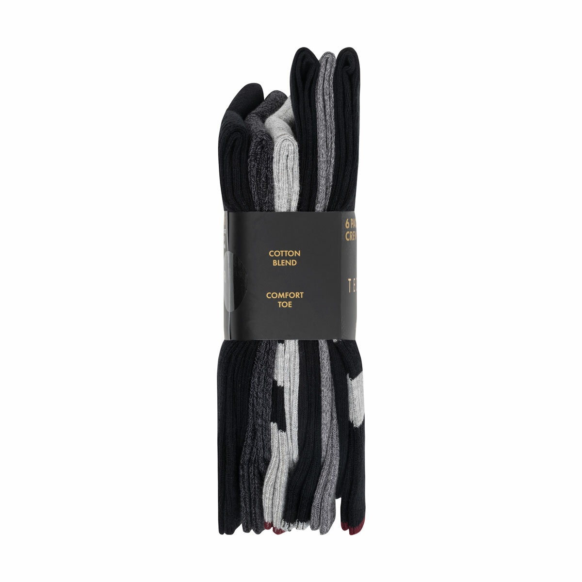 Ted Baker Men's Ribbed Sock 6 Pack in Black