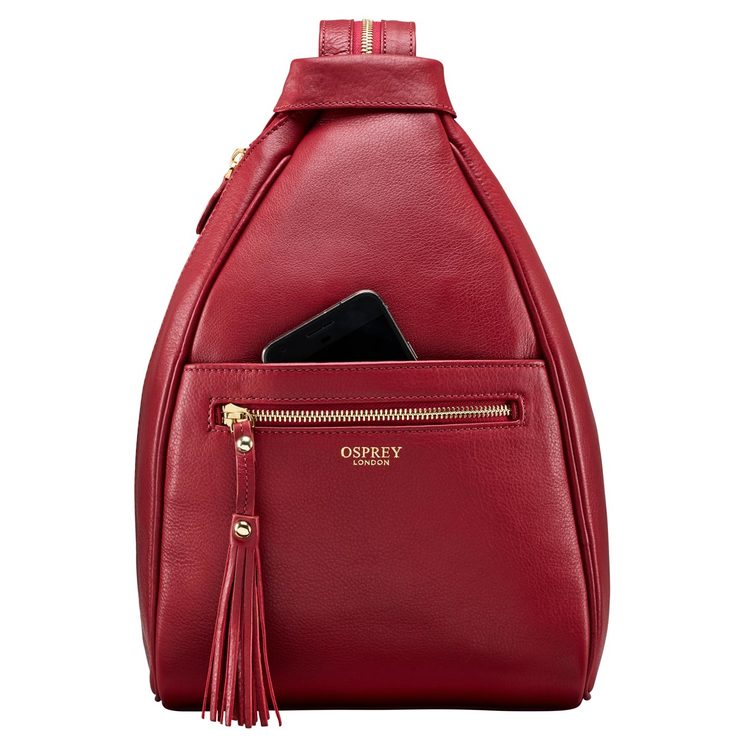 Osprey London Hampstead Leather Rucksack in Red | Costco UK
