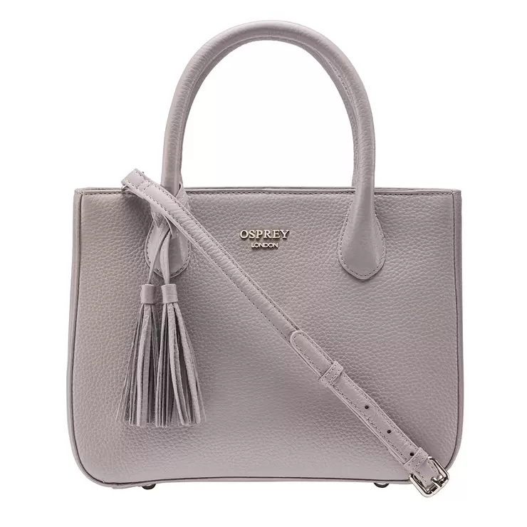 Osprey London Coast Leather Women's Grab Handbag, Taupe Osprey London Coast Leather Women's Grab Handbag, Taupe