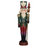 6ft Pre-lit Wood Carved Nutcracker
