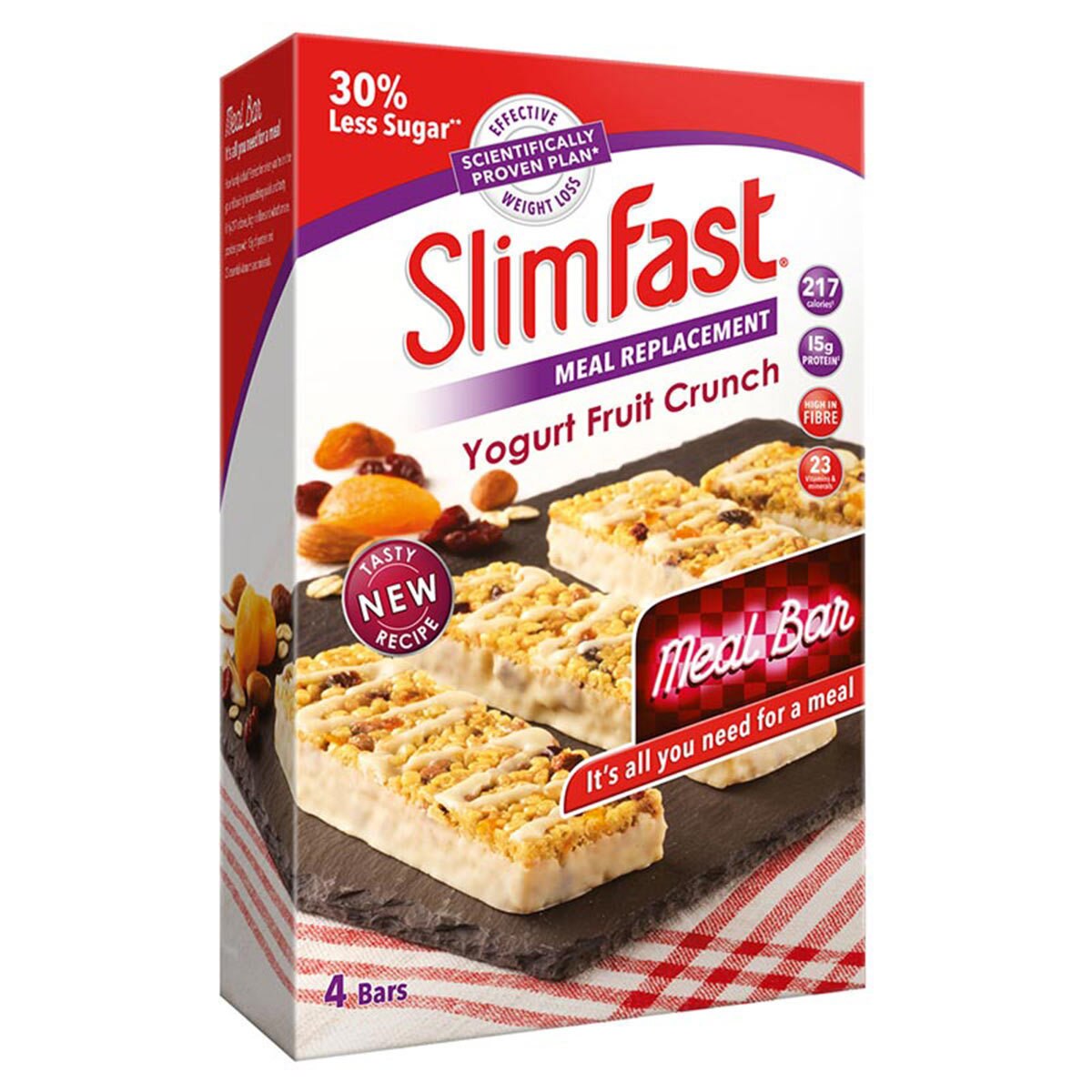 SlimFast Yoghurt Fruit Crunch Meal Replacement Bars, 16 x...