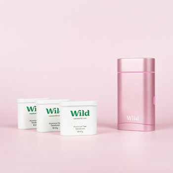 Wild Pink Case and Jasmine & Mandarin Blossom Deodorant Refills Starter Combo Pack