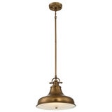 Emery 1 Light Medium Pendant - Weathered Brass