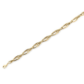 14ct Yellow Gold Cross Over Chain Bracelet
