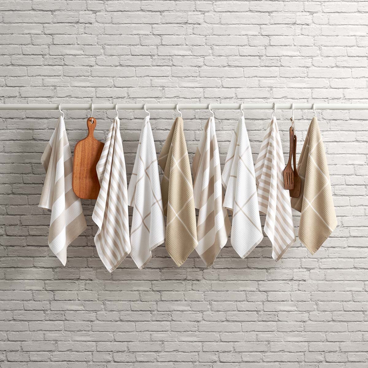 Caro Home Kitchen Towels 8 Pack in Beige, 45 x 71 cm Caro Home Kitchen Towels 8 Pack in Beige, 45 x 71 cm