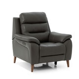 Ava Dark Grey Leather Power Reclining Armchair