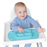 EasyTots EasyMat Mini Divided Suction Weaning Plate in Teal