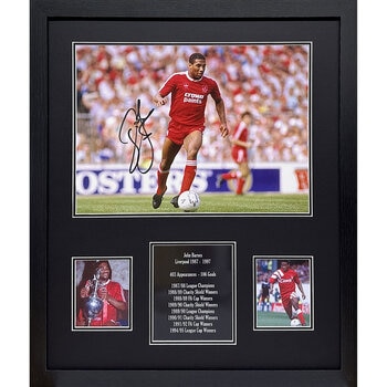 John Barnes Signed Framed Liverpool Photograph