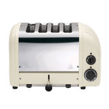 Dualit 4 Slot Classic Toaster With Sandwich Cage, Canvas White 40592