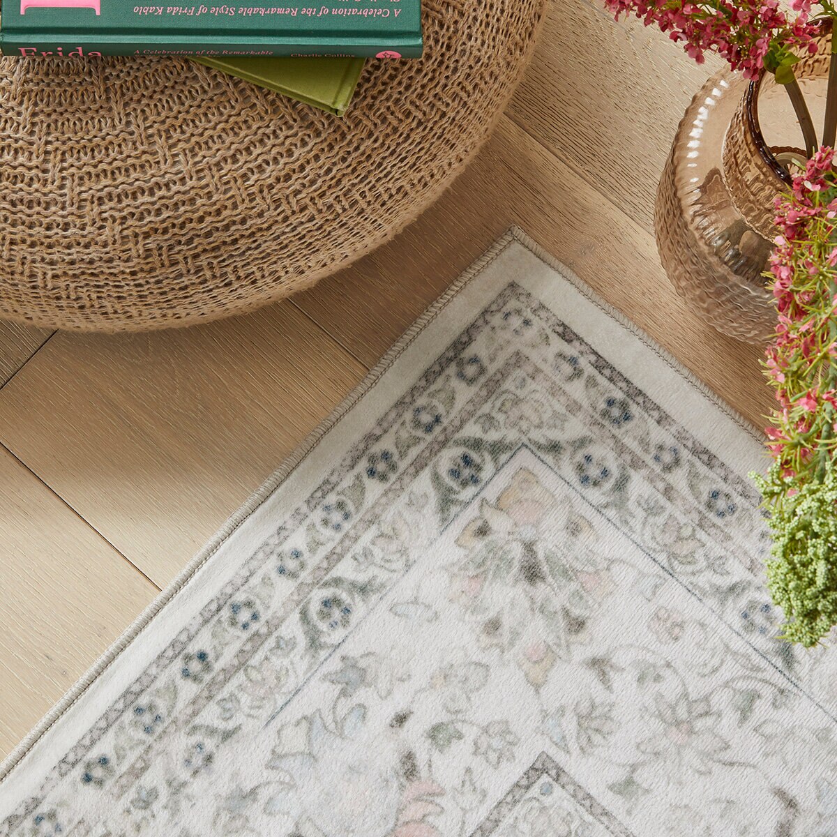 Concept Looms Liberty Cream Washable Rug, in 3 Sizes