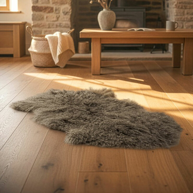 Bowron Tibetan Sheepskin Rug in 5 Colours, 60 x 90 cm