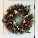 Buy 30in Wreath in Red & Gold Overview Image at Costco.co.uk