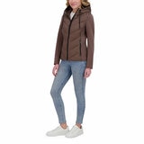 DKNY Women's Mixed Media Jacket in Taupe