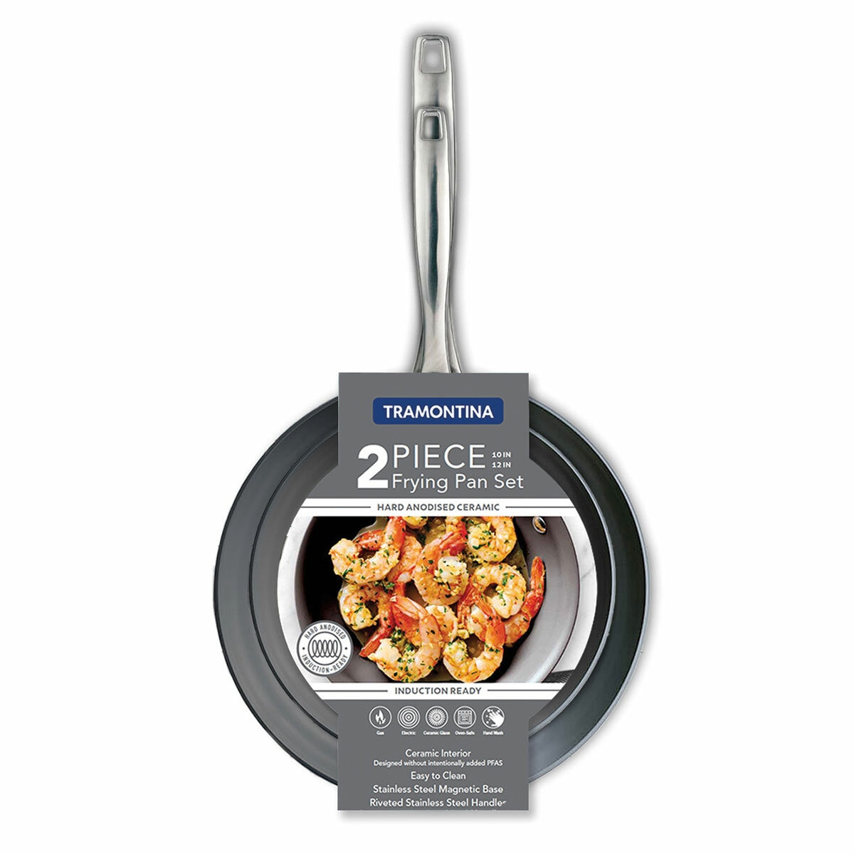 Tramontina Ceramic Hard Anodised Fry Pan Set, 2 Piece Tramontina Ceramic Hard Anodised Fry Pan Set, 2 Piece