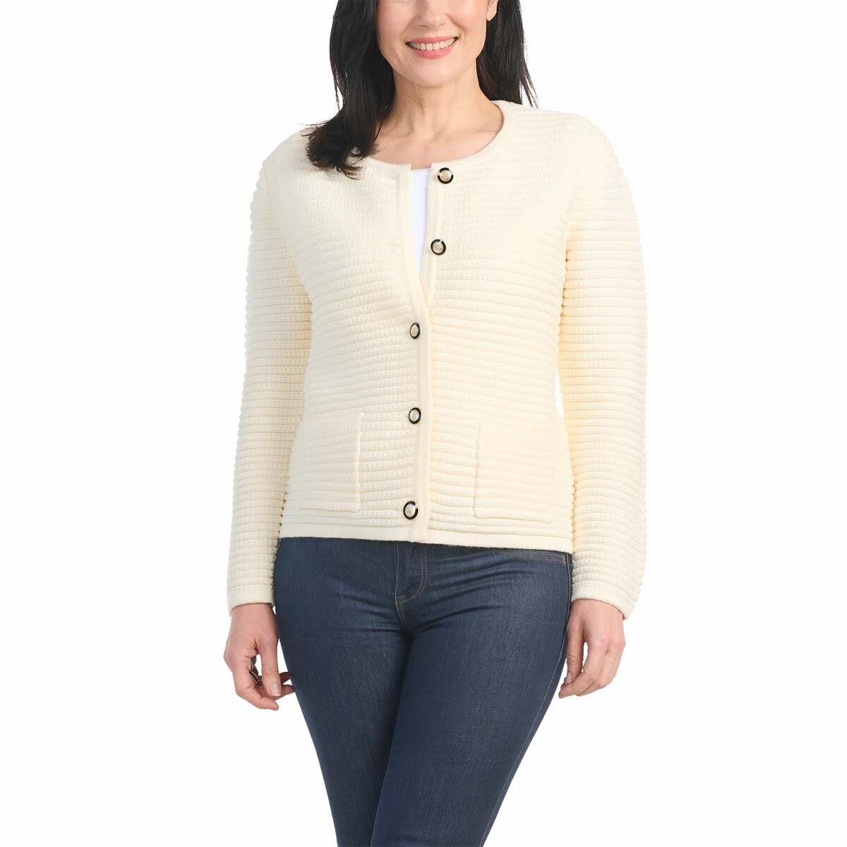 Hilary Radley Textured Knit Jacket