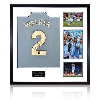 Kyle Walker MCFC 24/25 Signed Framed Shirt, including 3 Photos