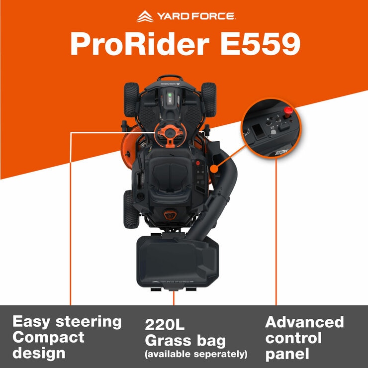 Yard Force ProRider E559 56V Ride-On Lawn Mower