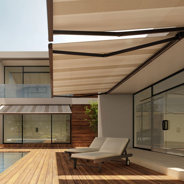 Olympus Awnings Aphrodite Outdoor Patio Awning 2m Wide x 1.5m Projection, Fully Installed