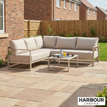 Harbour Lifestyle Havana Corner Patio Set with Reclining Feature in Latte