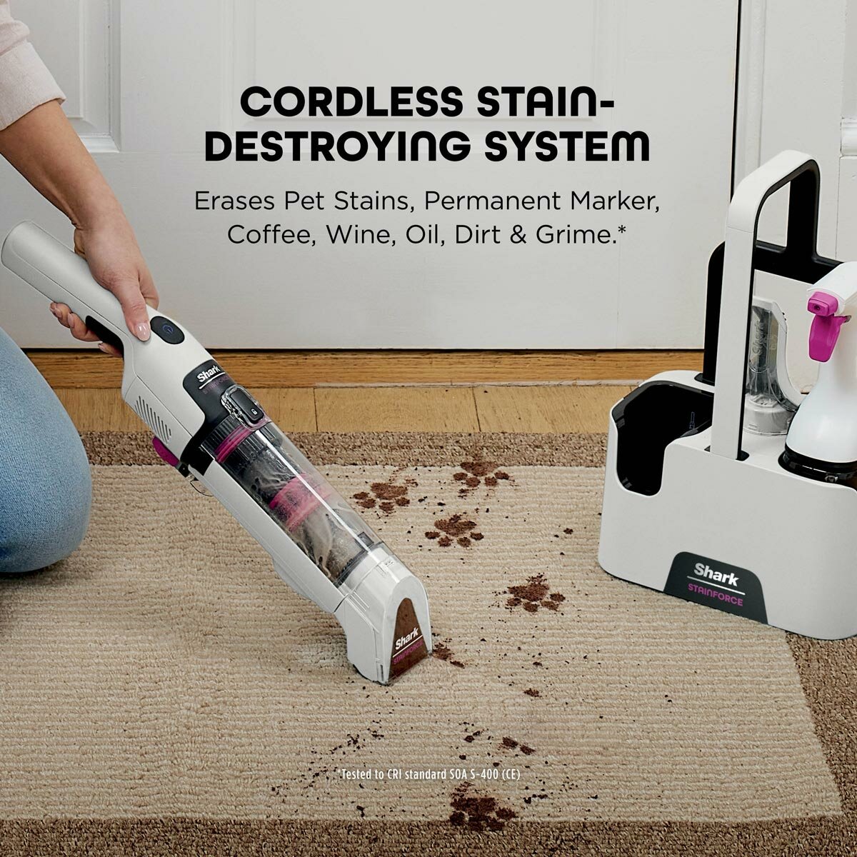 Shark StainForce Cordless Stain-Destroying Spot Cleaner stain destroying system