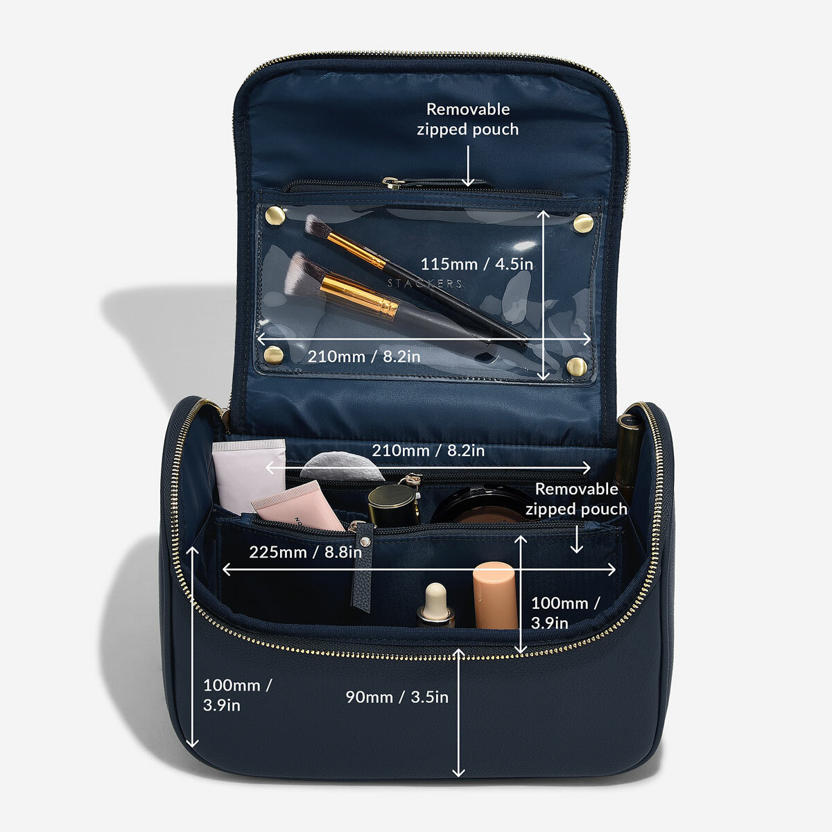 Navy Blue Large Cosmetic Case