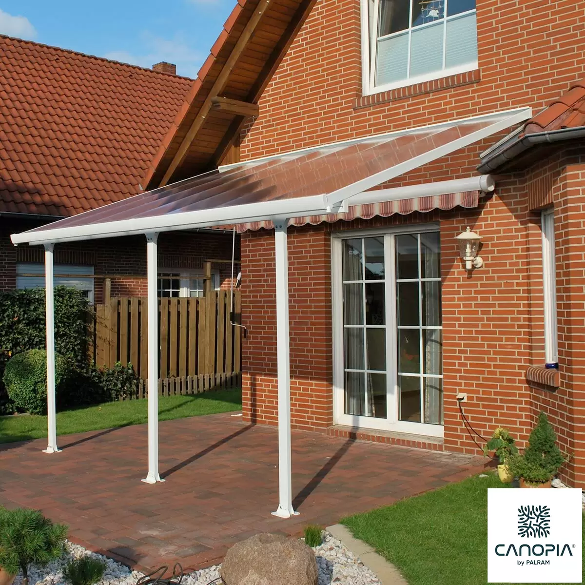 Palram Canopia Feria 3 Veranda Patio Cover in White, 3 x 4.25m