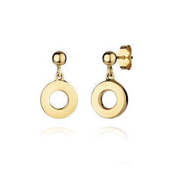 14ct Yellow Gold Circle Drop Earrings
