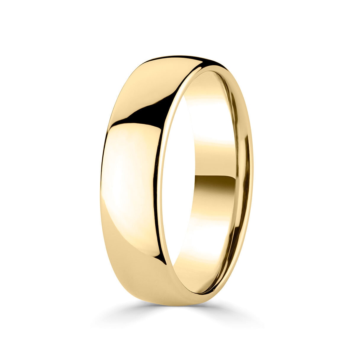 6.0mm Basic Court Wedding band. 18ct Yellow Gold