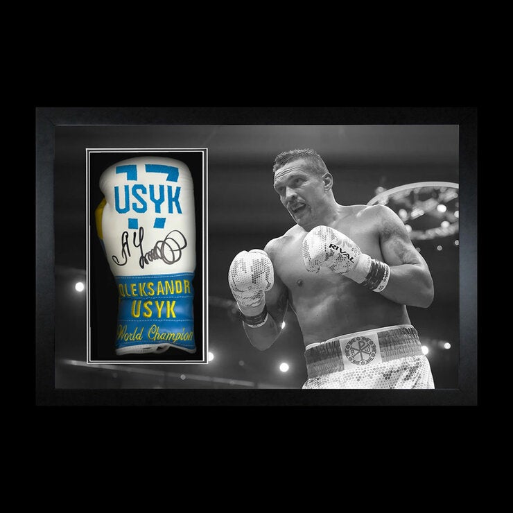 Oleksandr Usyk Signed Framed Boxing Glove in 2 Options: Punch or Standing Oleksandr Usyk Signed Framed Boxing Glove in 2 Options: Punch or Standing