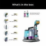 Left Profile of Shark StainStriker HairPro Pet Stain & Spot Cleaner with what's in the box