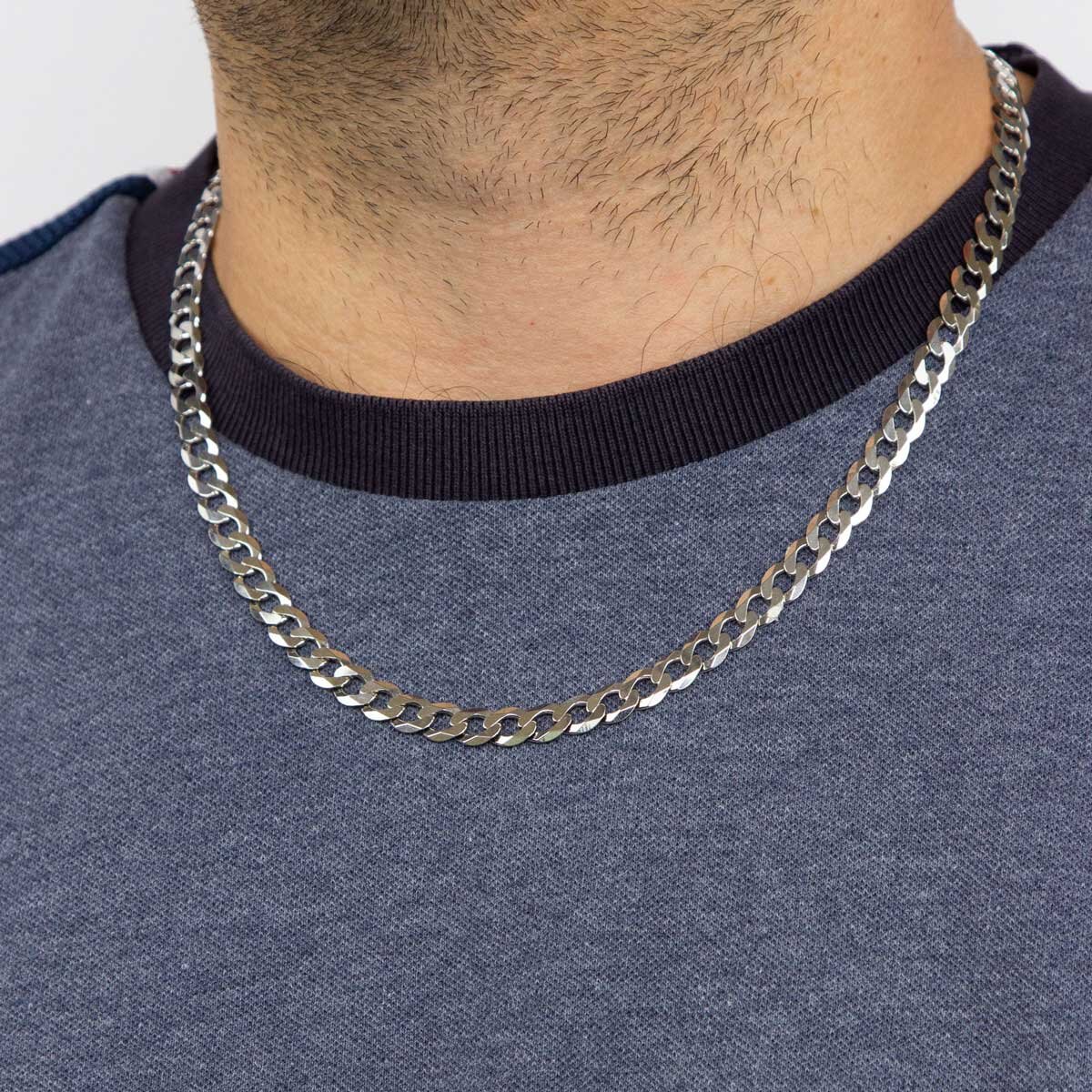 Fred Bennett Sterling Silver Heavyweight Diamond Cut Curb Chain Necklace