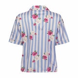 Ted Baker Ladies Satin 2 Piece PJ Set in Light Blue & White