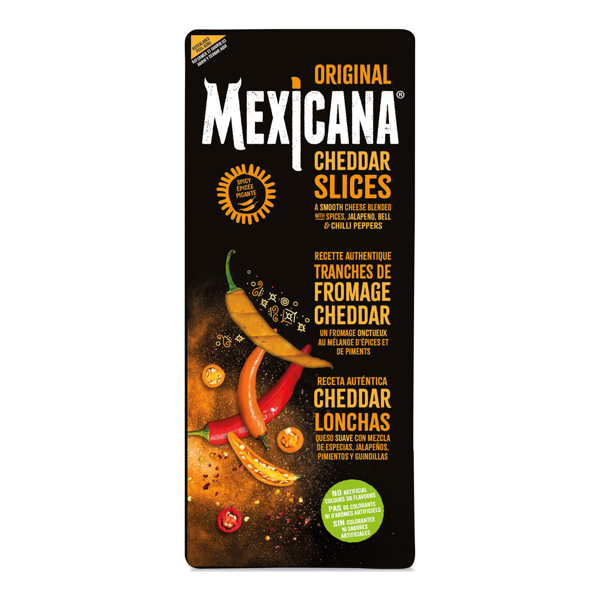 Image of packaging for Original Mexicana Cheddar Slices