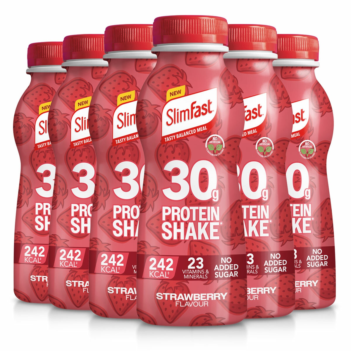 Slimfast Strawberry 30g Protein Shakes, 6 x 325ml