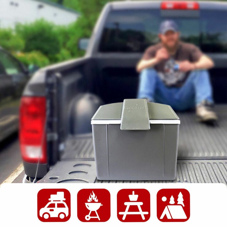 Koolatron 12V Electric Cool Box/Warm Box 9L, Adjustable Strap, Grey Koolatron 12V Electric Cool Box/Warm Box 9L, Adjustable Strap, Grey
