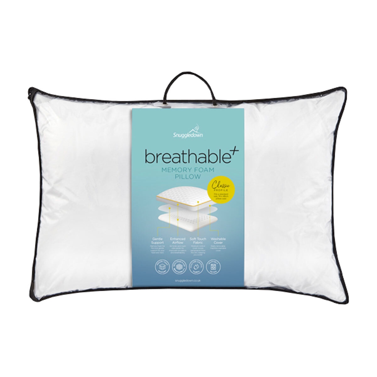 Snuggledown Breathable Classic Profile Memory Foam Pillow Costco UK