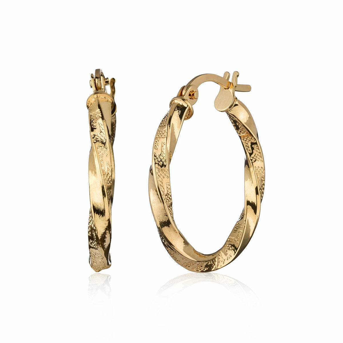 14ct Yellow Gold Twist Hoop Earrings 14ct Yellow Gold Twist Hoop Earrings