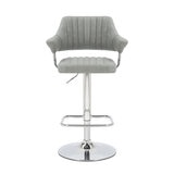 Cortez Light Grey Faux Leather Bar Stool, 2 Pack