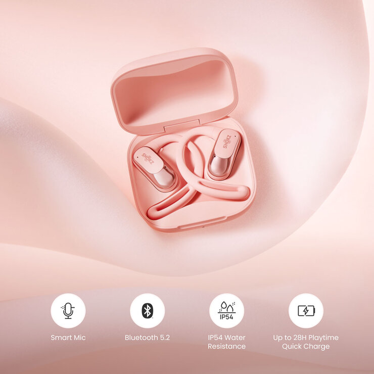 Shokz OpenFit Air Open-Ear Headphones in Pink