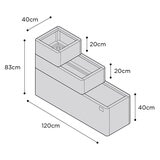 Stone Garden Hanbury 3-Tier Stackable Steel Planter Set in Grey