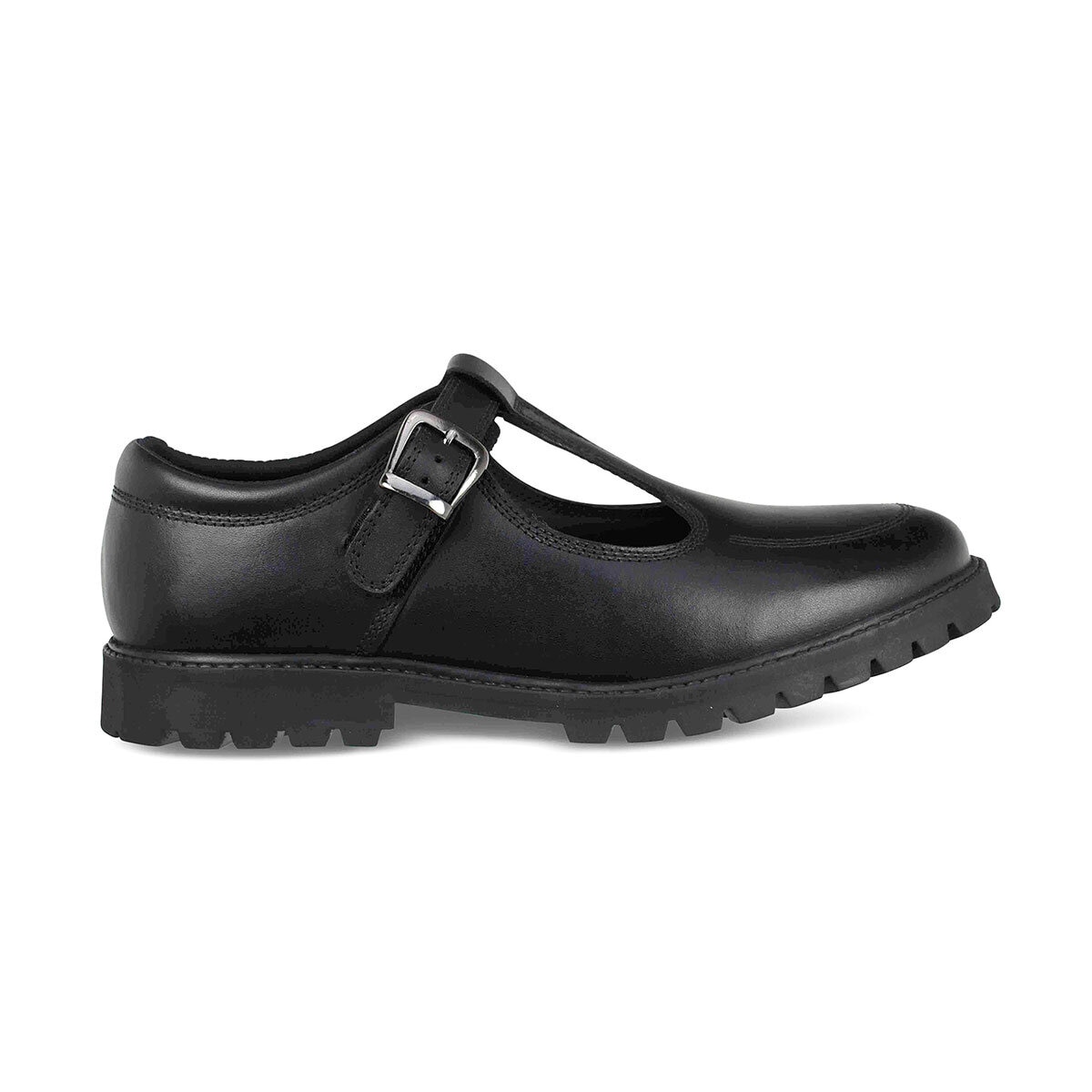 TeⓇm Emily Leather Buckle T-Bar Girl's School Shoes