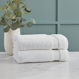 Grandeur 100% Hygro Cotton Hand Towel, White 2 Pack