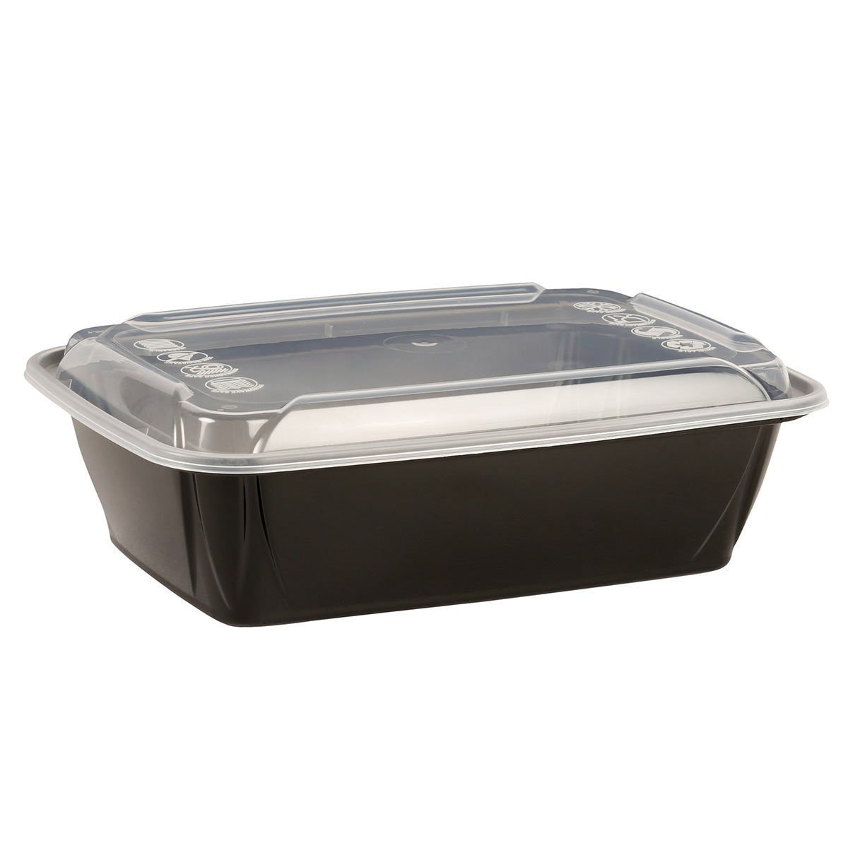 Café Express Black Plastic Container Clear Lid Secured
