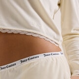 Juicy Couture Ladies 2 Piece Waffle Lounge Set in Cream