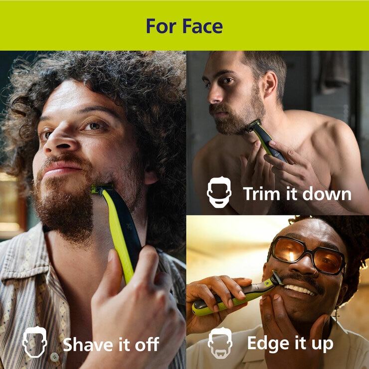 Lifestyle image of one blade being used on face