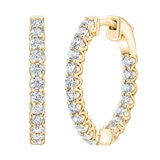 1.00ctw Diamond Hoops, 14K Yellow Gold